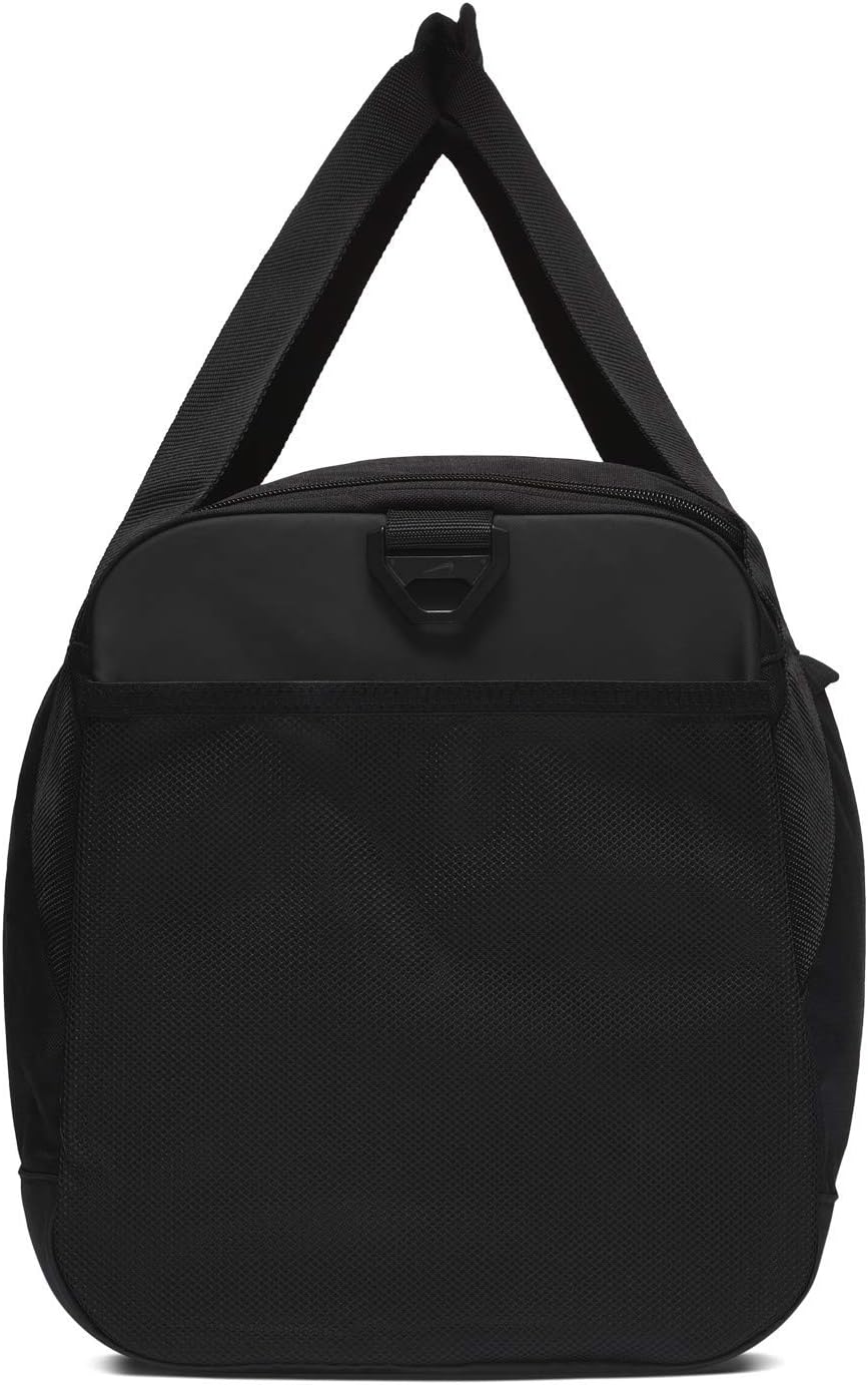 NIKE Brasilia Duffel Bag, Black/Black/White, Medium - 60L
