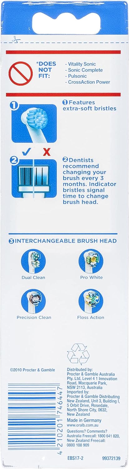 Oral B Power Toothbrush Clean Sensitive Refills 2 Pack