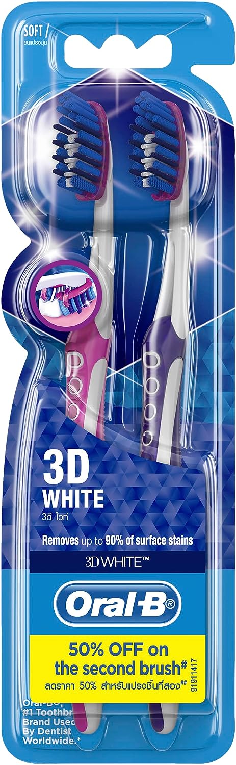 Oral B Toothbrush 3D White 2 Pack