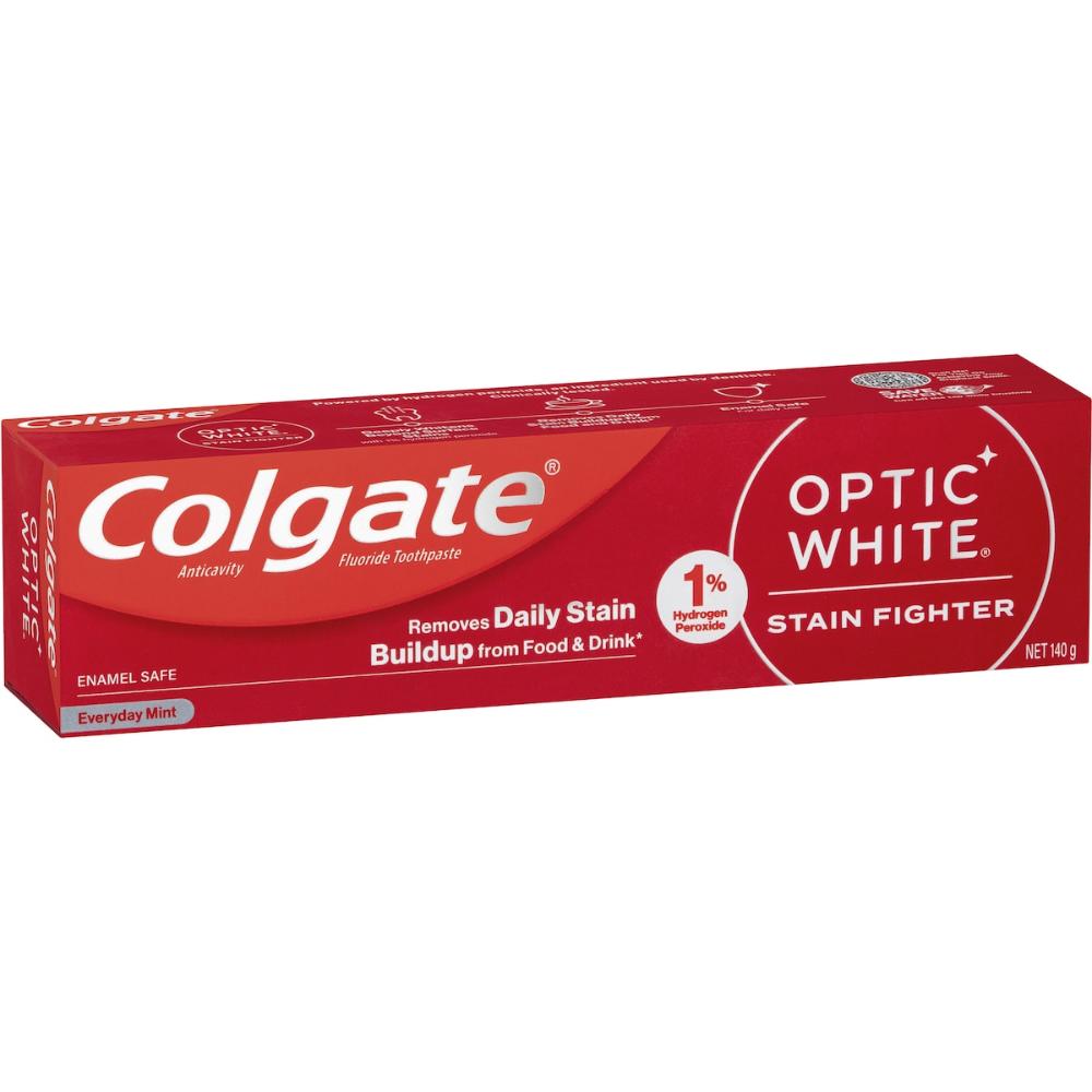 5 x Colgate Teeth Whitening Toothpaste Optic White Stain Fighter 140g