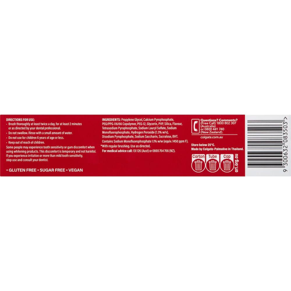 5 x Colgate Teeth Whitening Toothpaste Optic White Enamel Care 140g