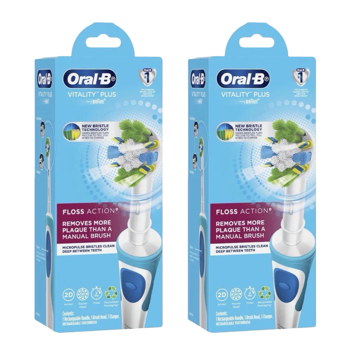 Oral-B Vitality Plus FlossAction Electric Toothbrush 2 Pack