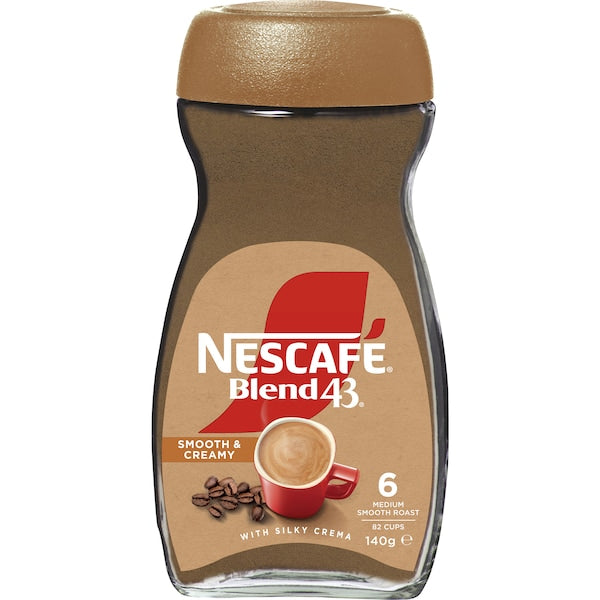 3 x Nescafe Blend 43 Smooth & Creamy Instant Coffee 140g