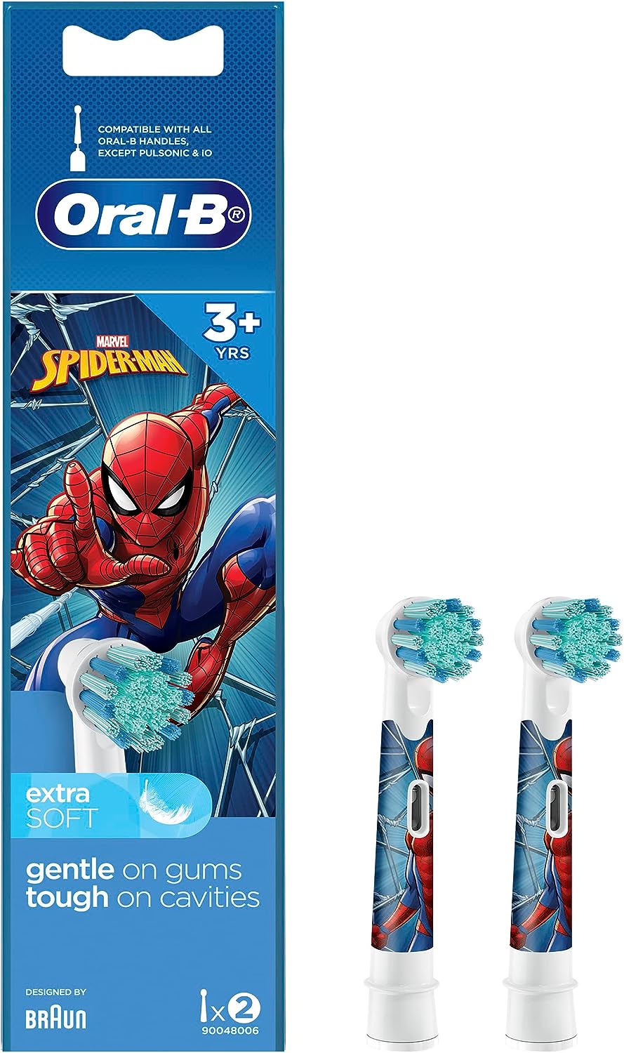 Oral B Power Toothbrush Kids Star Wars/Spiderman Refills 2 Pack