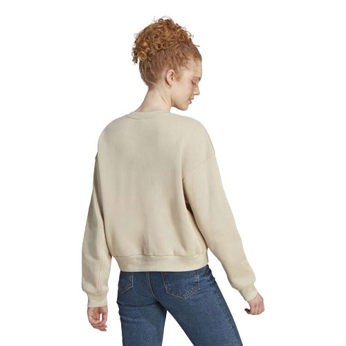 adidas Womens ALL SZN Fleece Sweatshirt - Beige