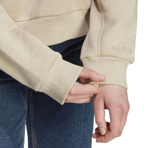 adidas Womens ALL SZN Fleece Sweatshirt - Beige