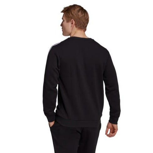 Adidas Men's 3 Stripe French Terry Sweatshirt - Black/White