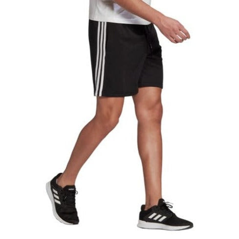 Adidas Men's 3 Stripe French Terry Shorts - Black/White