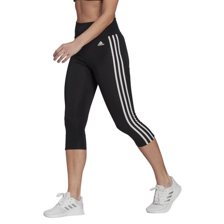 Adidas Women's 3 Stripe 3/4 Tights - Black/White