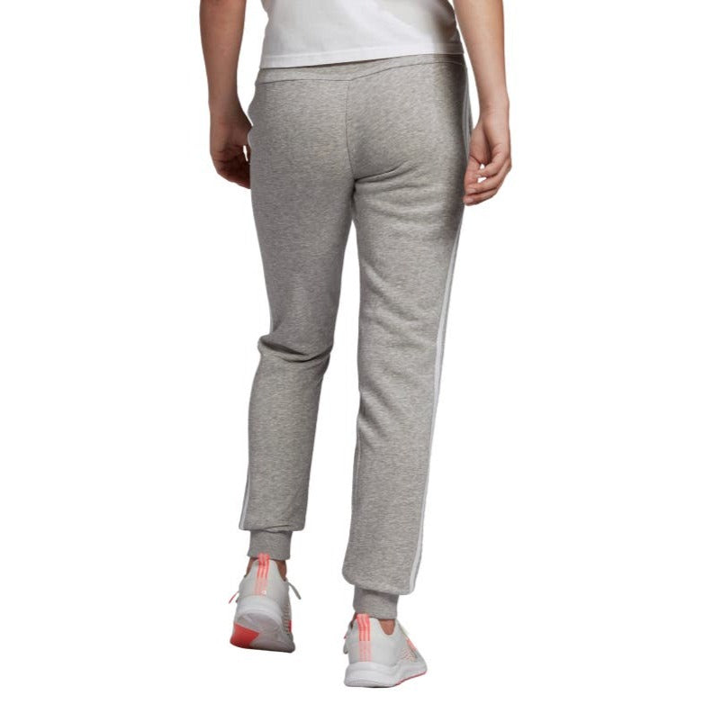 Adidas Women's 3 Stripe French Terry Core Pant - Medium Grey Heather/White