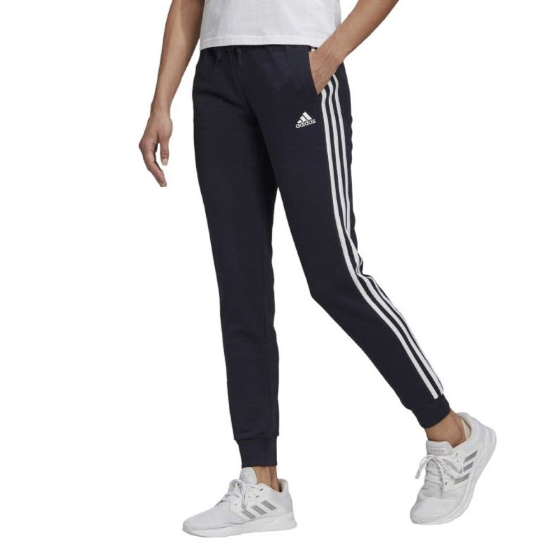 Adidas Women's 3 Stripe French Terry Core Pant - Legend Ink/White