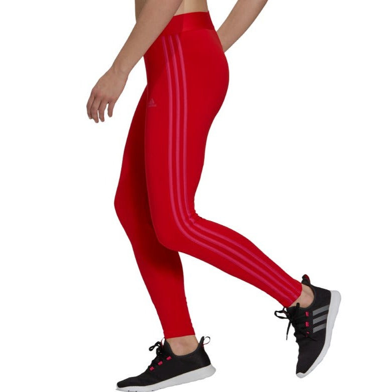 Adidas Women's 3 Stripes Leggings - Vivid Red/Team Real Magenta