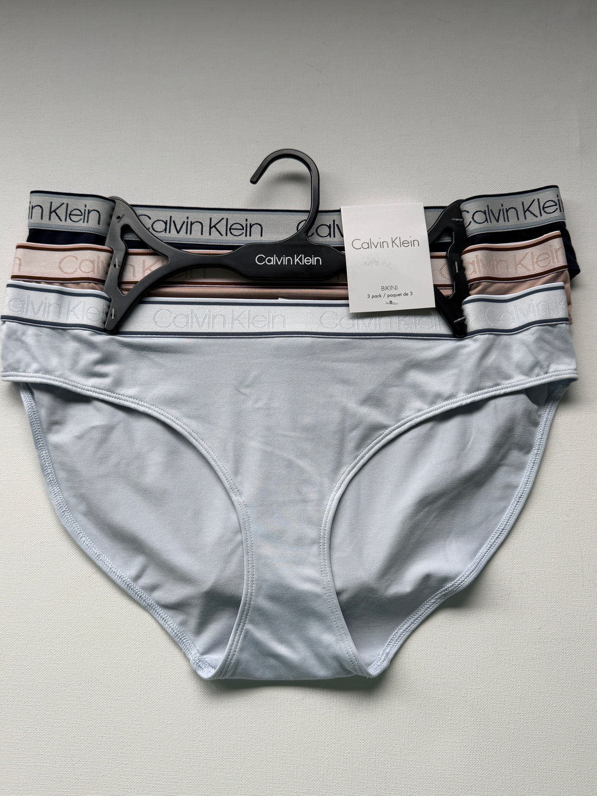 Calvin Klein Women's Bikini Style Underwear 3 Pack - Navy/Tan/Blue