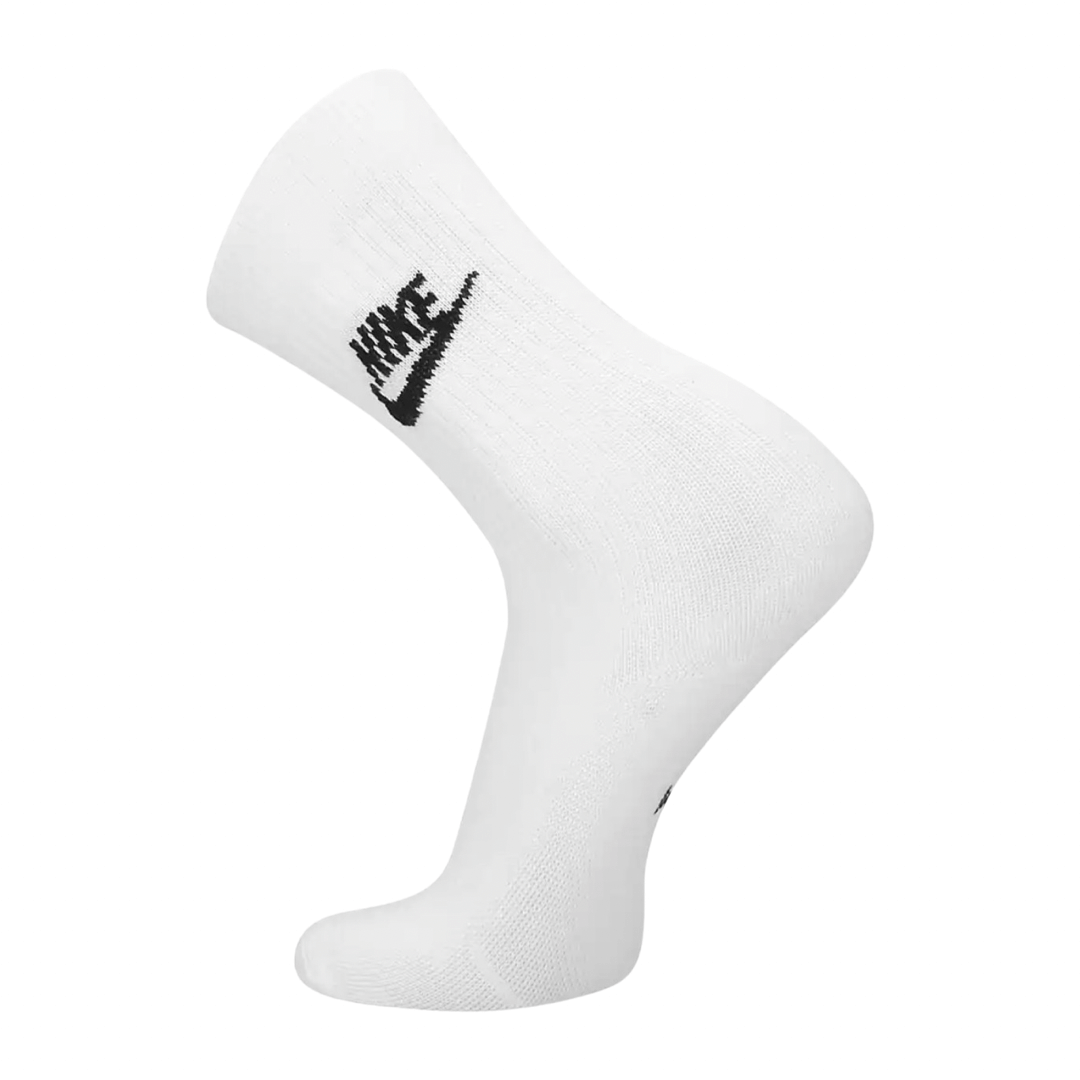 Nike Sportswear Everyday Essential 3-Pack Crew Socks - Unisex - White/Black