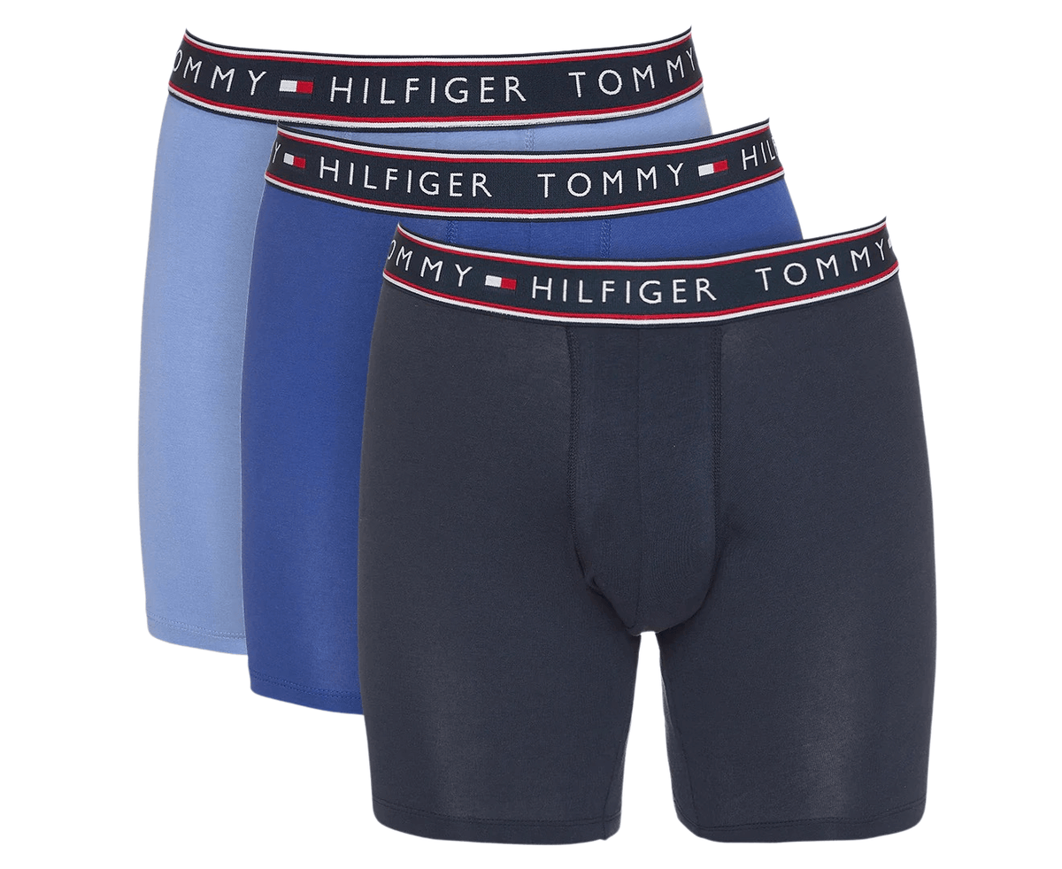 Tommy Hilfiger Men's Cotton Stretch Boxer Briefs 3-Pack - Persian Blue