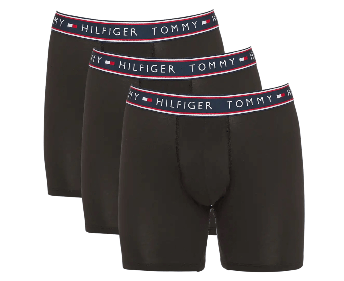 Tommy Hilfiger Men's Cotton Stretch Boxer Briefs 3-Pack - Black