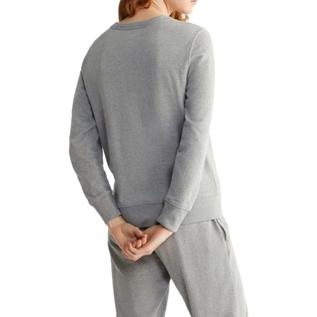 Calvin Klein Womens Logo Lounge Refresh Long Sleeve Sweatshirt - Wolf Grey