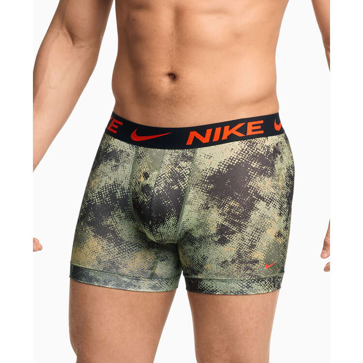 Nike Mens Essentials Micro Boxer Briefs Underwear 3 Pack - Black/Khaki