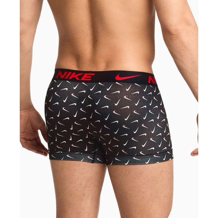 Nike Mens Essentials Micro Trunks Underwear 3 Pack - Black/Orange