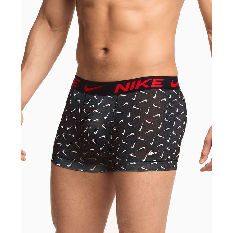Nike Mens Essentials Micro Trunks Underwear 3 Pack - Black/Orange