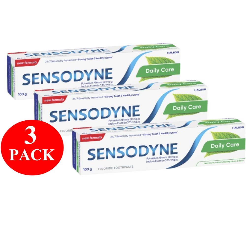 3 x Sensodyne Daily Care Fluoride Toothpaste 100g