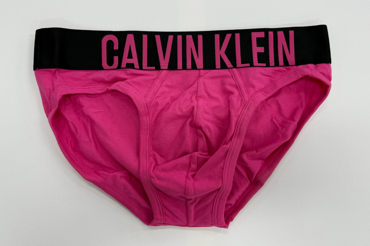 Calvin Klein Mens Underwear Intense Power Cotton 2 Pack Briefs - Black/Carnival
