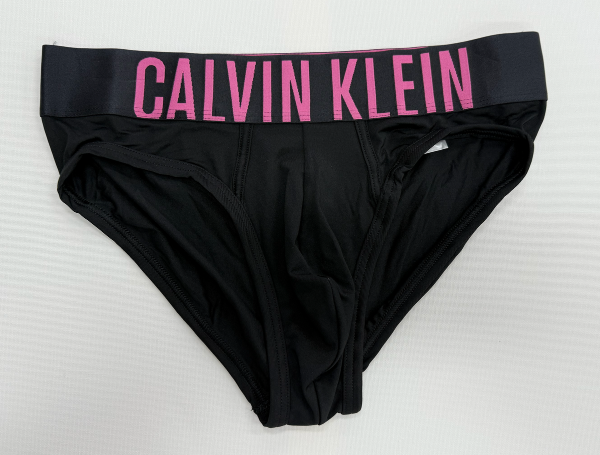 Calvin Klein Mens Underwear Intense Power Cotton 2 Pack Briefs - Black/Carnival