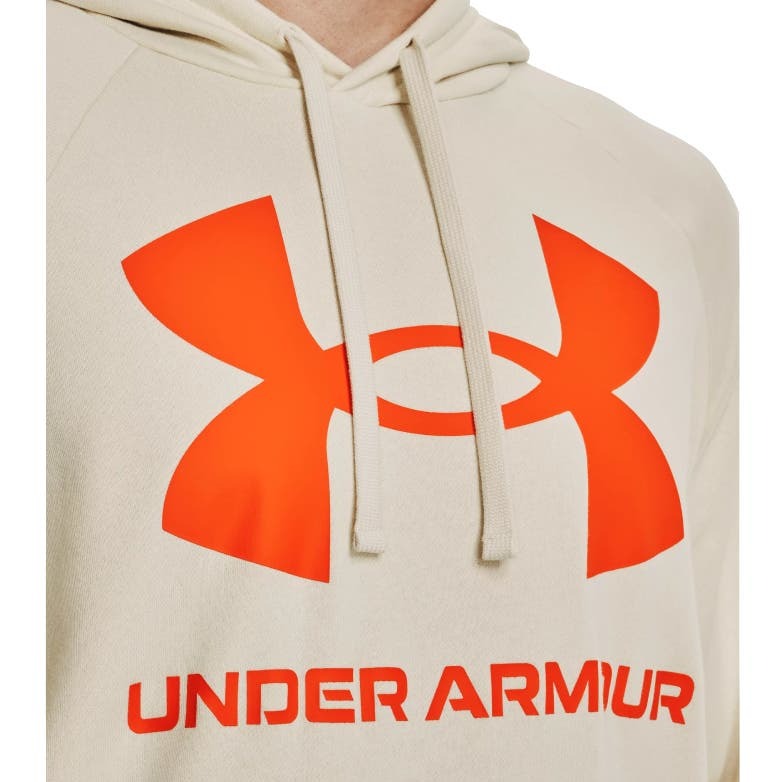 Under Armour Men's Rival Fleece Big Logo Hoodie - Stone/Team Orange