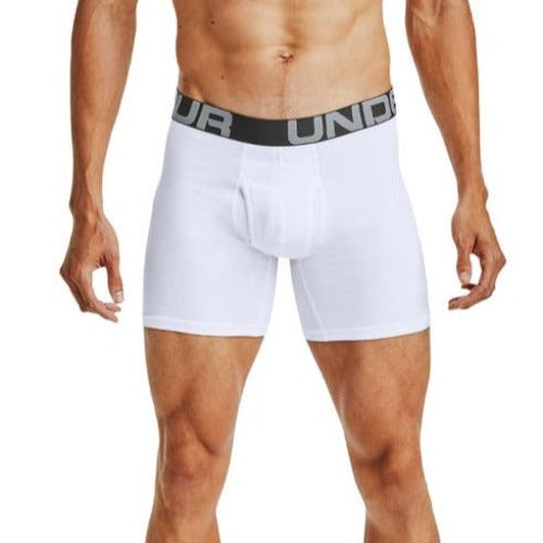 Under Armour Men's Charged Cotton 6" 3 Pack Underwear - White/White/White