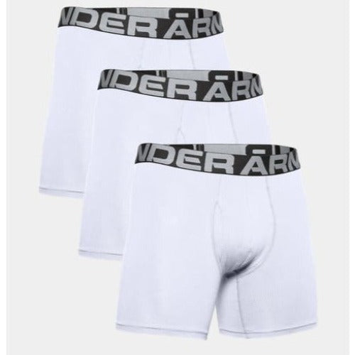 Under Armour Men's Charged Cotton 6" 3 Pack Underwear - White/White/White