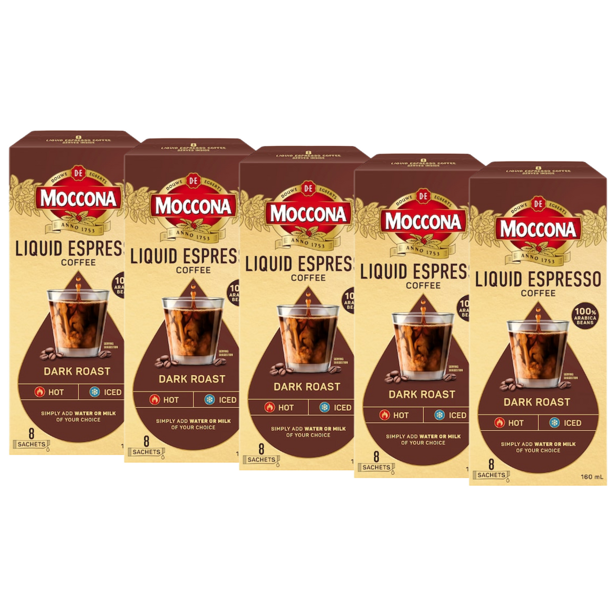 Moccona Liquid Coffee Sachets Espresso Dark Roast (40 serves)
