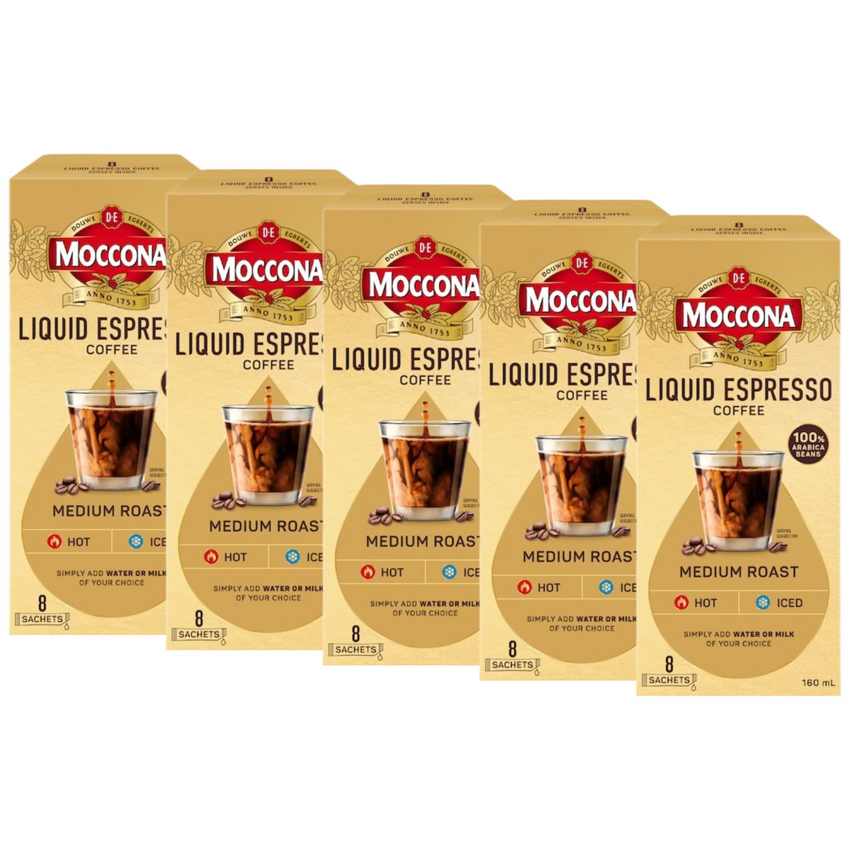Moccona Liquid Coffee Sachets Espresso Medium Roast (40 serves)