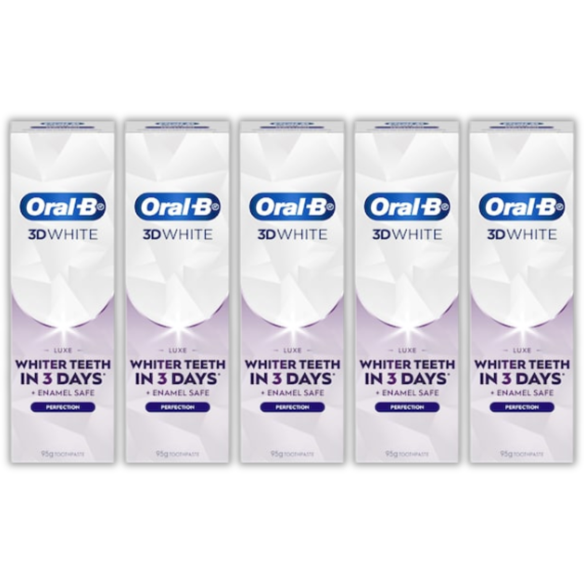 5 x Oral-B 3D White Luxe Perfection Whitening Toothpaste 95g