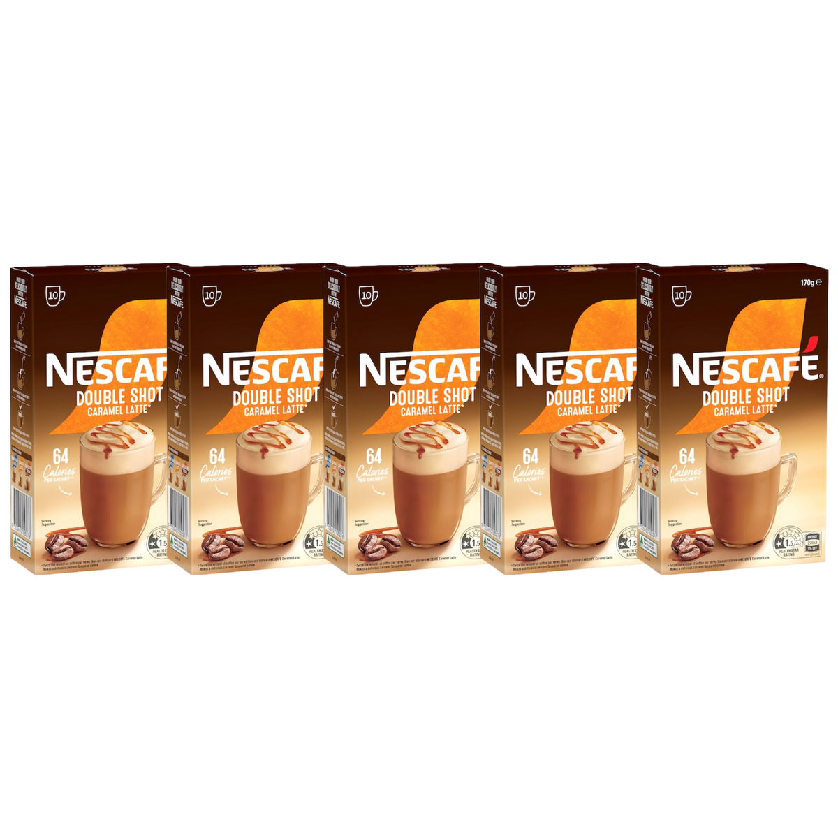 Nescafe Double Shot Caramel Latte Coffee Sachets (50 serves)