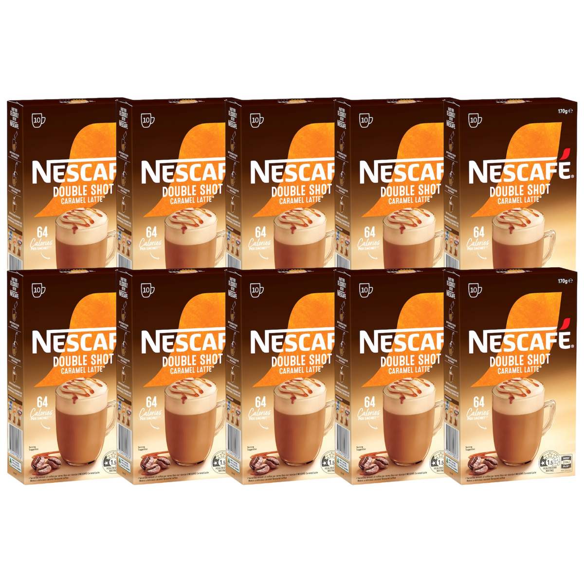 Nescafe Double Shot Caramel Latte Coffee Sachets (100 serves)