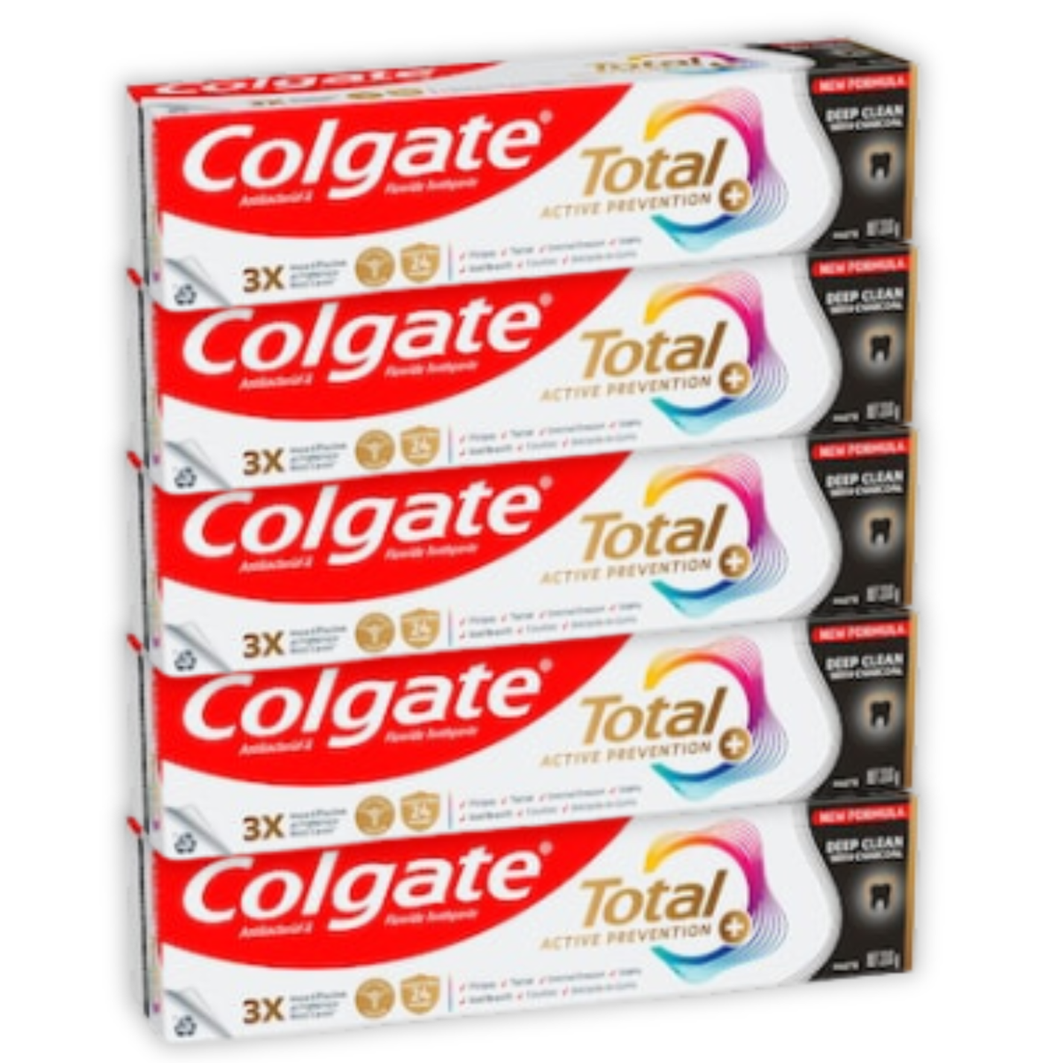 5 x Colgate Total Active Prevention Deep Clean With Charcoal Toothpaste 115g