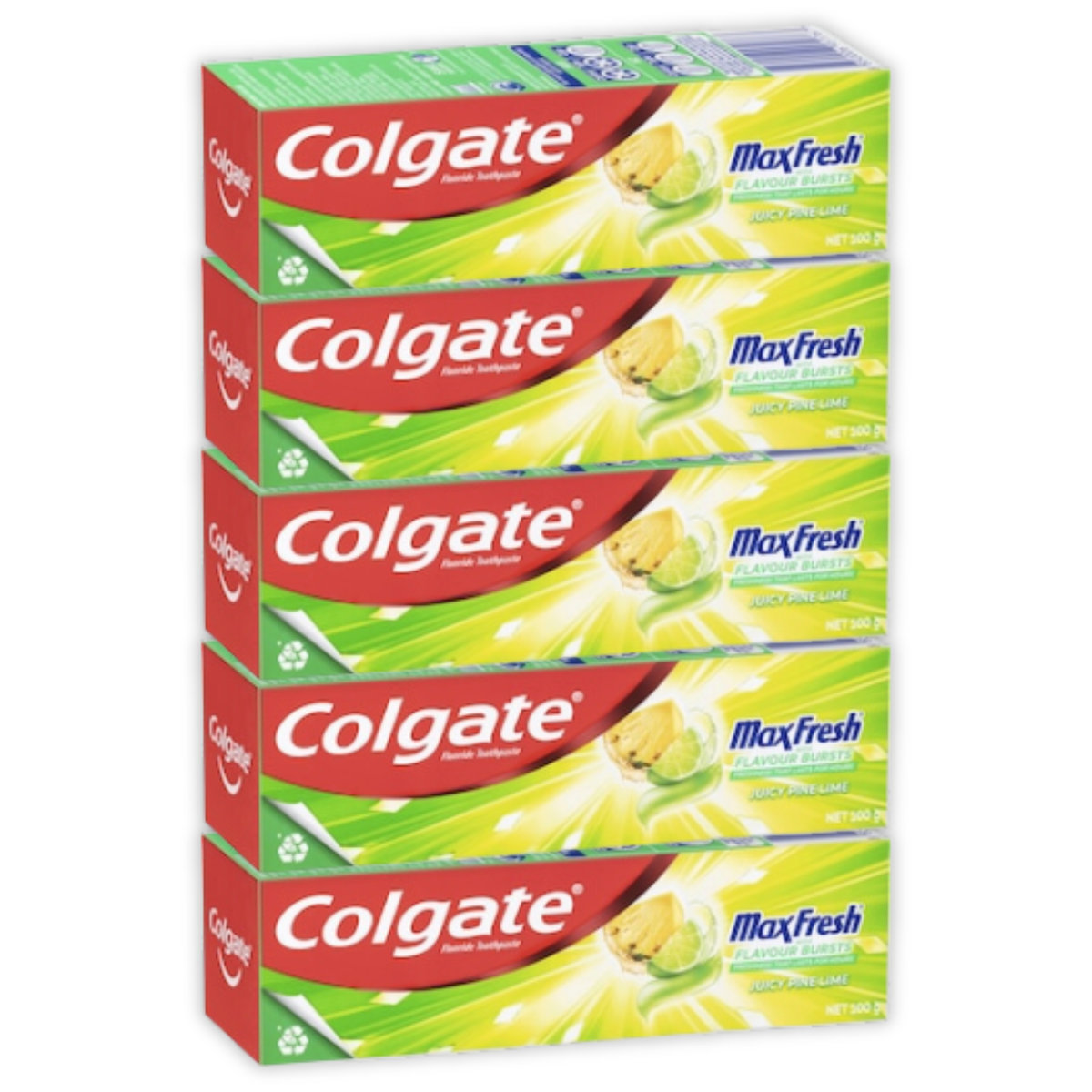 5 x Colgate Max Fresh Toothpaste Juicy Pine Lime 100g