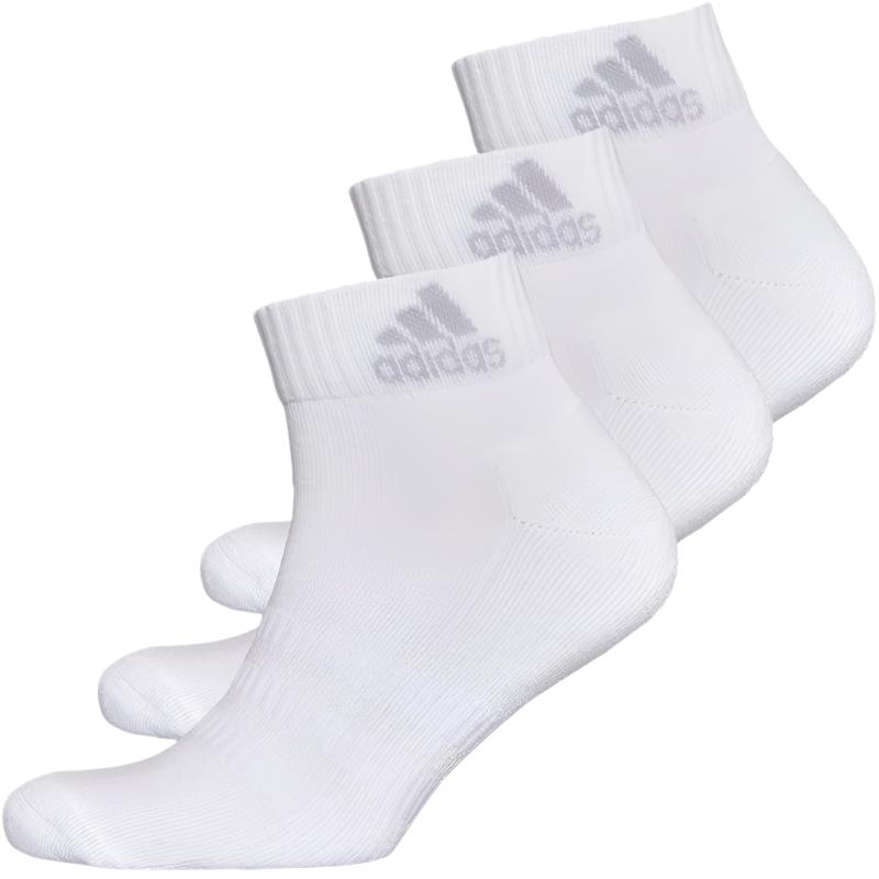 Adidas Unisex Cushioned Sportswear Ankle Socks 3-Pack - White / Grey