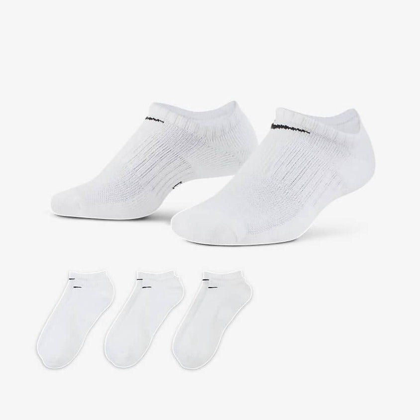 Nike Unisex Everyday Cotton Cushioned No Show Socks 3-Pack - White