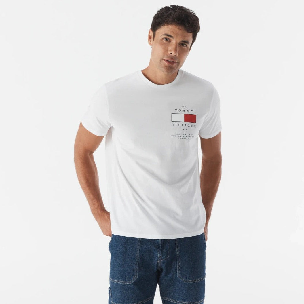 Tommy Hilfiger Men's Patch Tee / T-Shirt / Tshirt - Bright White
