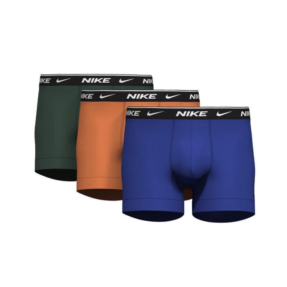 Nike Mens 3-Pack Everyday Cotton Stretch Trunks - Hyper Royal, Mandarin & Green