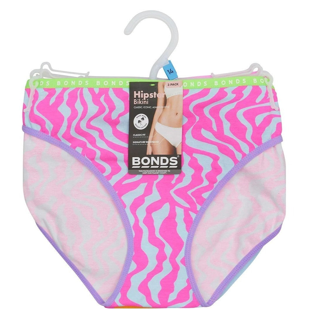 Bonds Women's Hipster Bikini Briefs 3-Pack - Hit Refresh/Juicy Fruity/Berry Sorbet