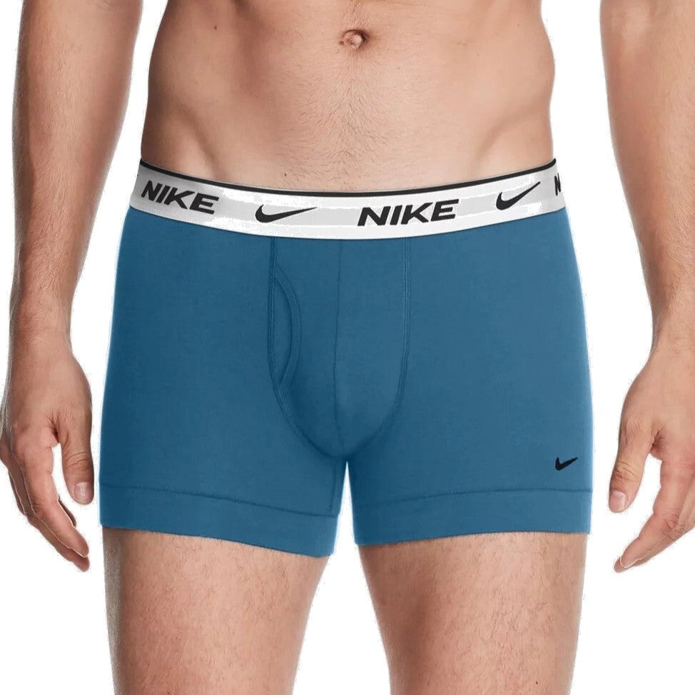 Nike Mens 3-Pack Everyday Cotton Stretch Trunks - Blue, Wolf Grey, Black