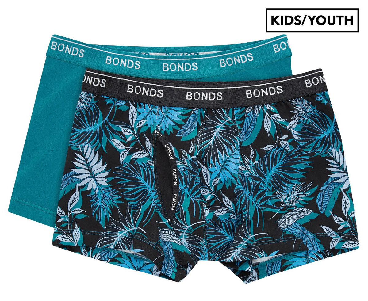 Bonds Boys' Guyfront Trunks 2-Pack - In the Palms Black