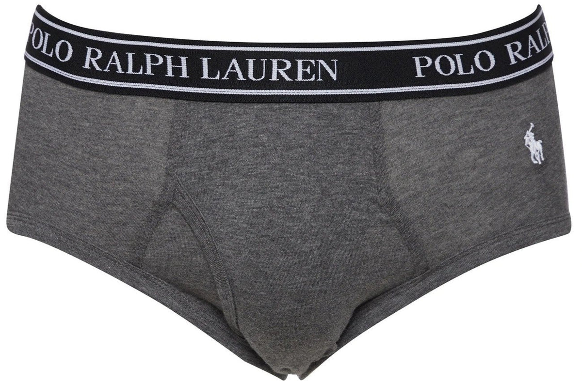 Polo Ralph Lauren Men's Stretch Classic Fit Low-Rise Briefs 4-Pack - Black/Grey