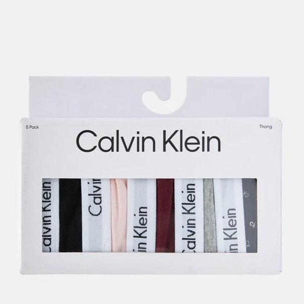 Calvin Klein Women's Carousel Thong 5-Pack - Black/Nymph's Thigh/Tawny Port/Grey Heather/Confetti