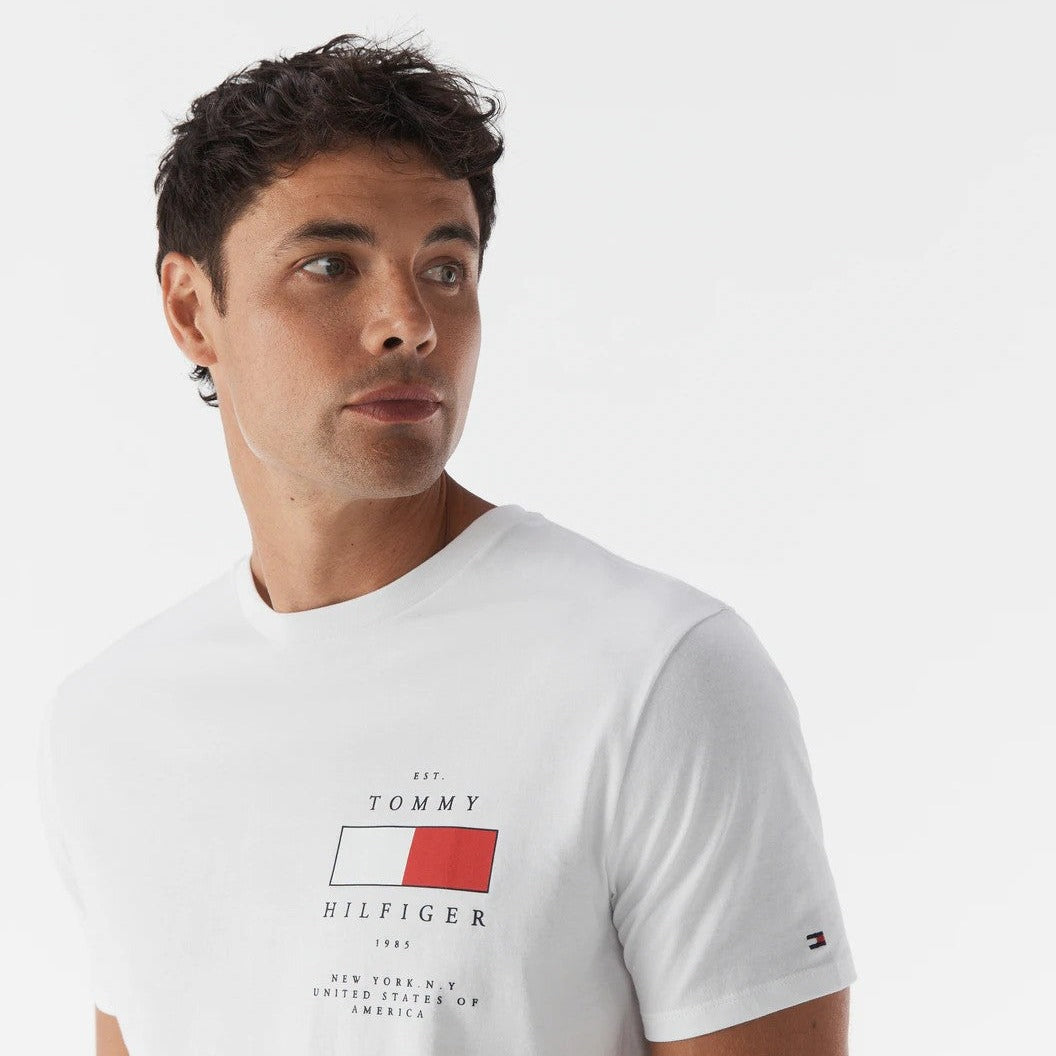 Tommy Hilfiger Men's Patch Tee / T-Shirt / Tshirt - Bright White