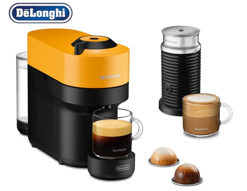 DéLonghi 1.1L Vertuo Pop Nespresso Coffee Machine Bundle - Yellow ENV90YAE