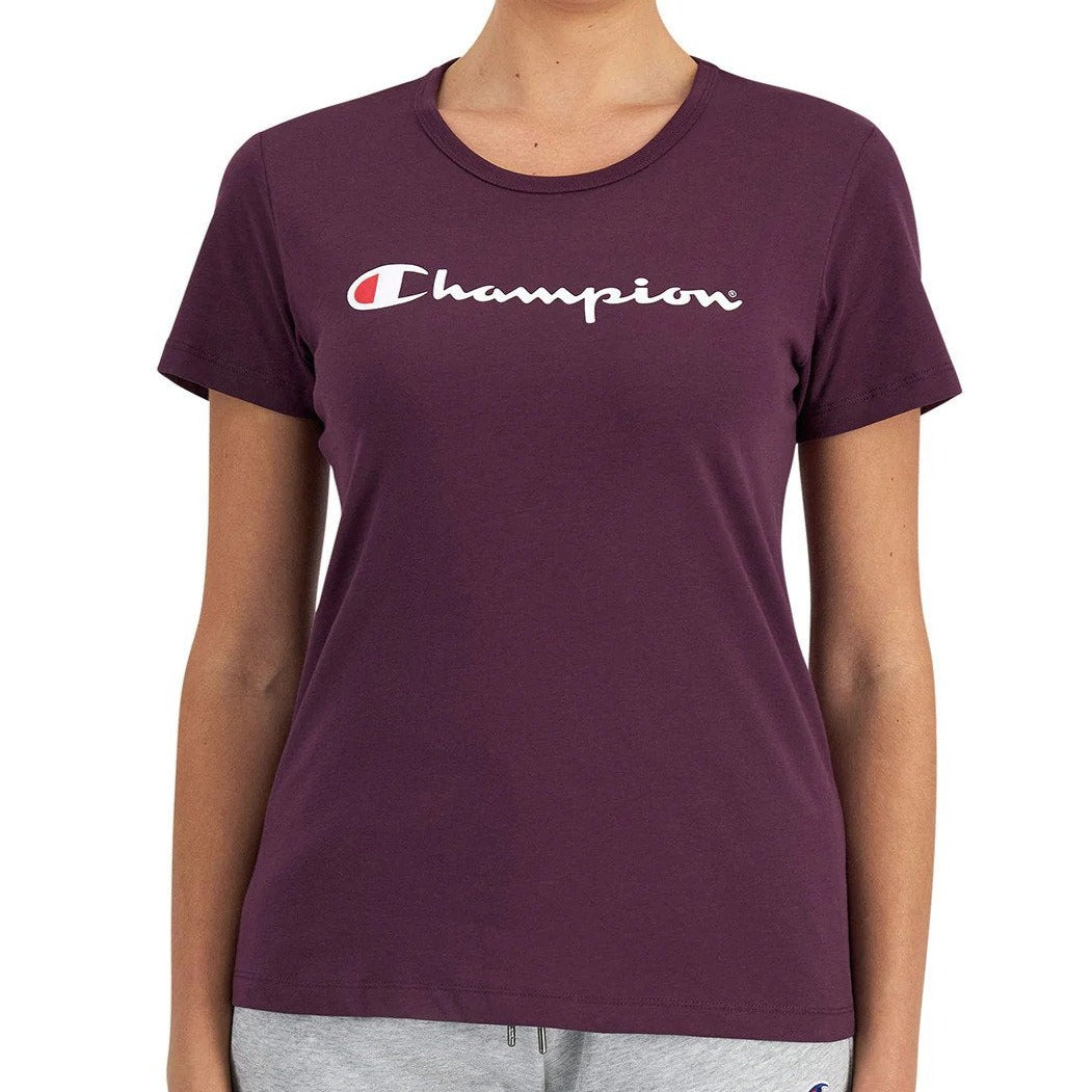 Champion Women's Script Logo Short Sleeve Tee / T-Shirt / Tshirt - Higher Love