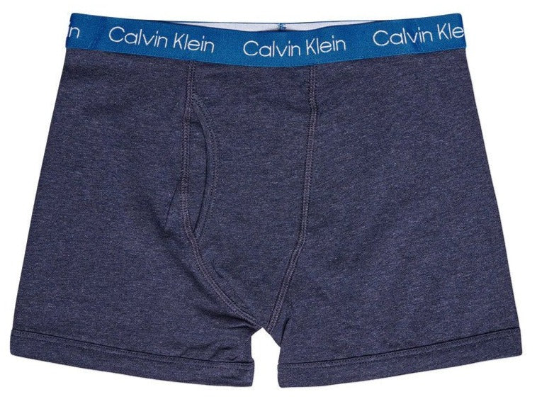 Calvin Klein Boys' Cotton Stretch Boxer Briefs 3-Pack - Blue Heather/Black Iris/Blue